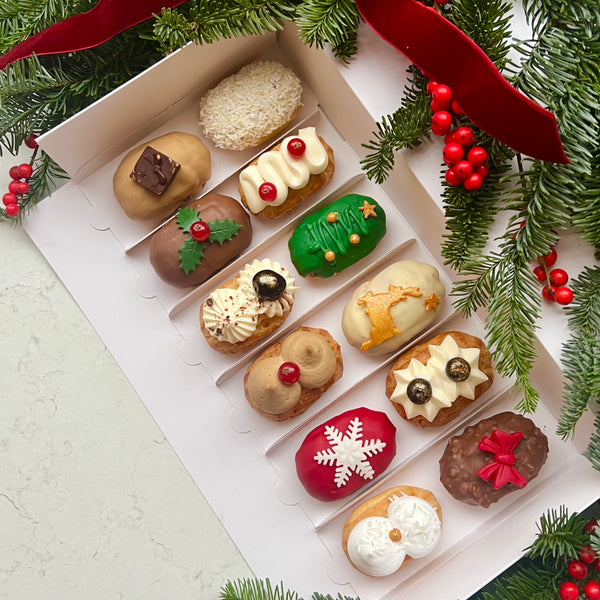 Gluten Free Christmas Box of Mini eclairs